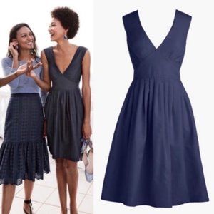 New J. Crew Navy V-neck A-line Cocktail Dress
